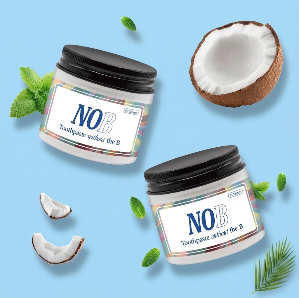 TABLETAS DE PASTA DENTAL NOB — SIN FLÚOR, CON HIDROXIAPATITA BLANQUEADORA